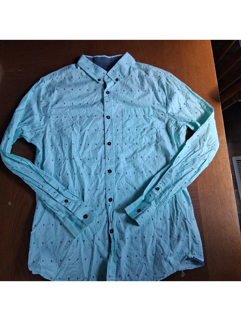 Eighty Eight mint patterned large button-up shirt